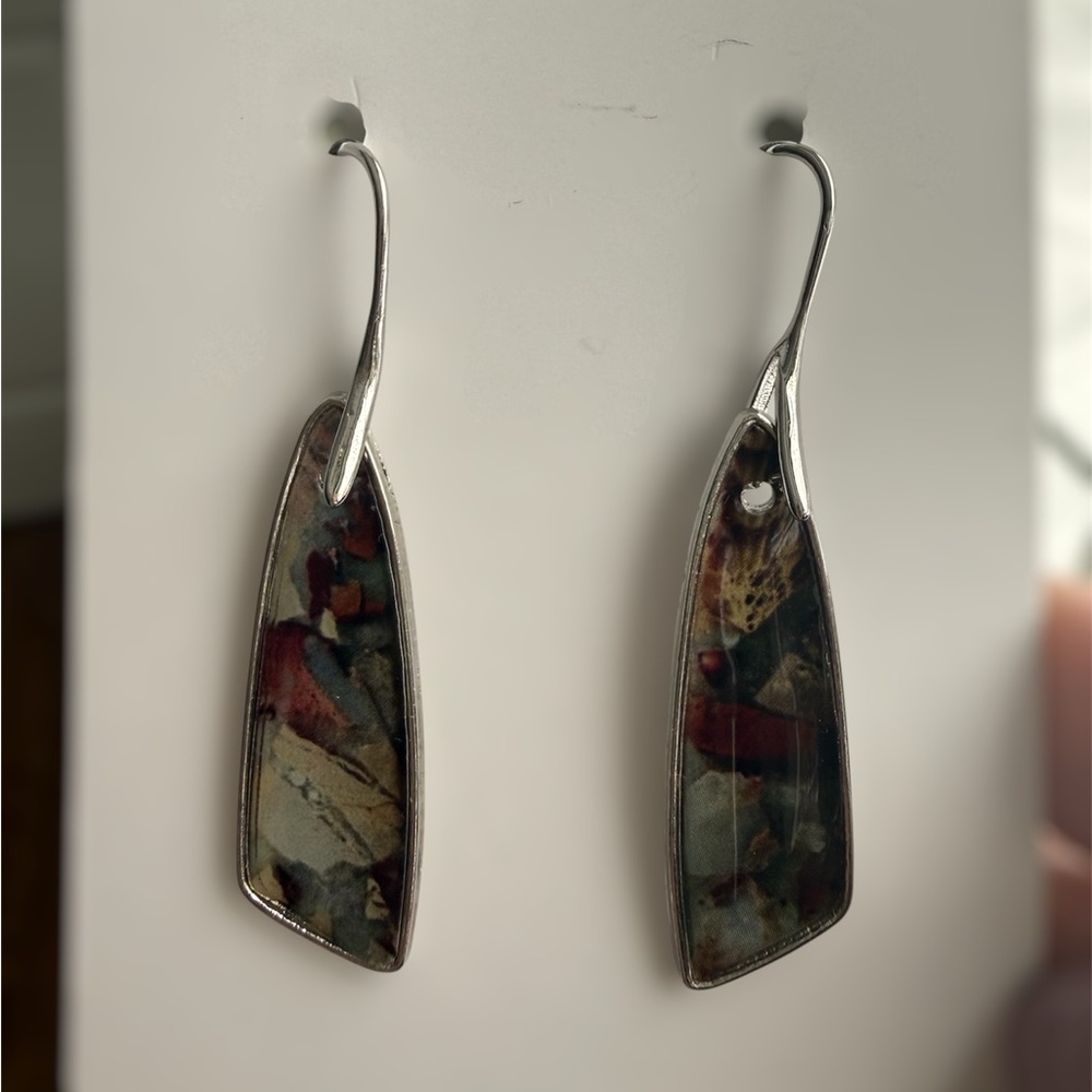 Elegant Silver and Multicolor Dangle Earrings